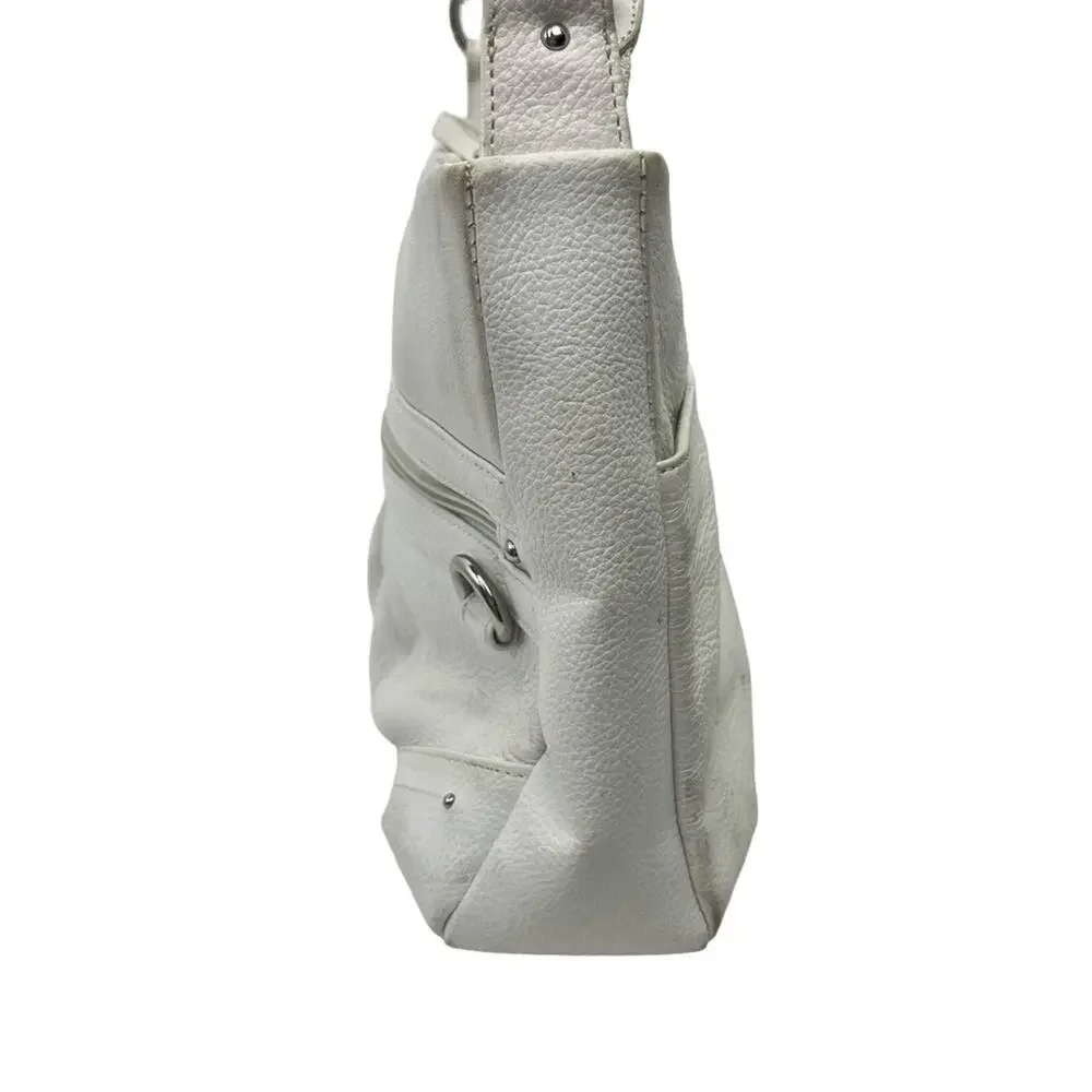 STONE & CO MOUNTAIN White Genuine Leather Shoulder Bag Purse Handbag Tote